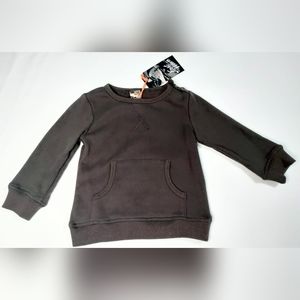 First Wave Boys Charcoal Sweater with front Pocket size:12M